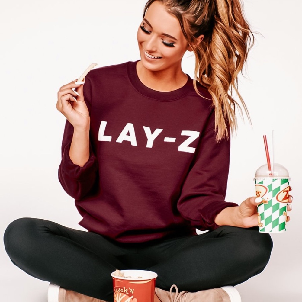 “LAY-Z” Graphic Crew Neck Sweatshirt